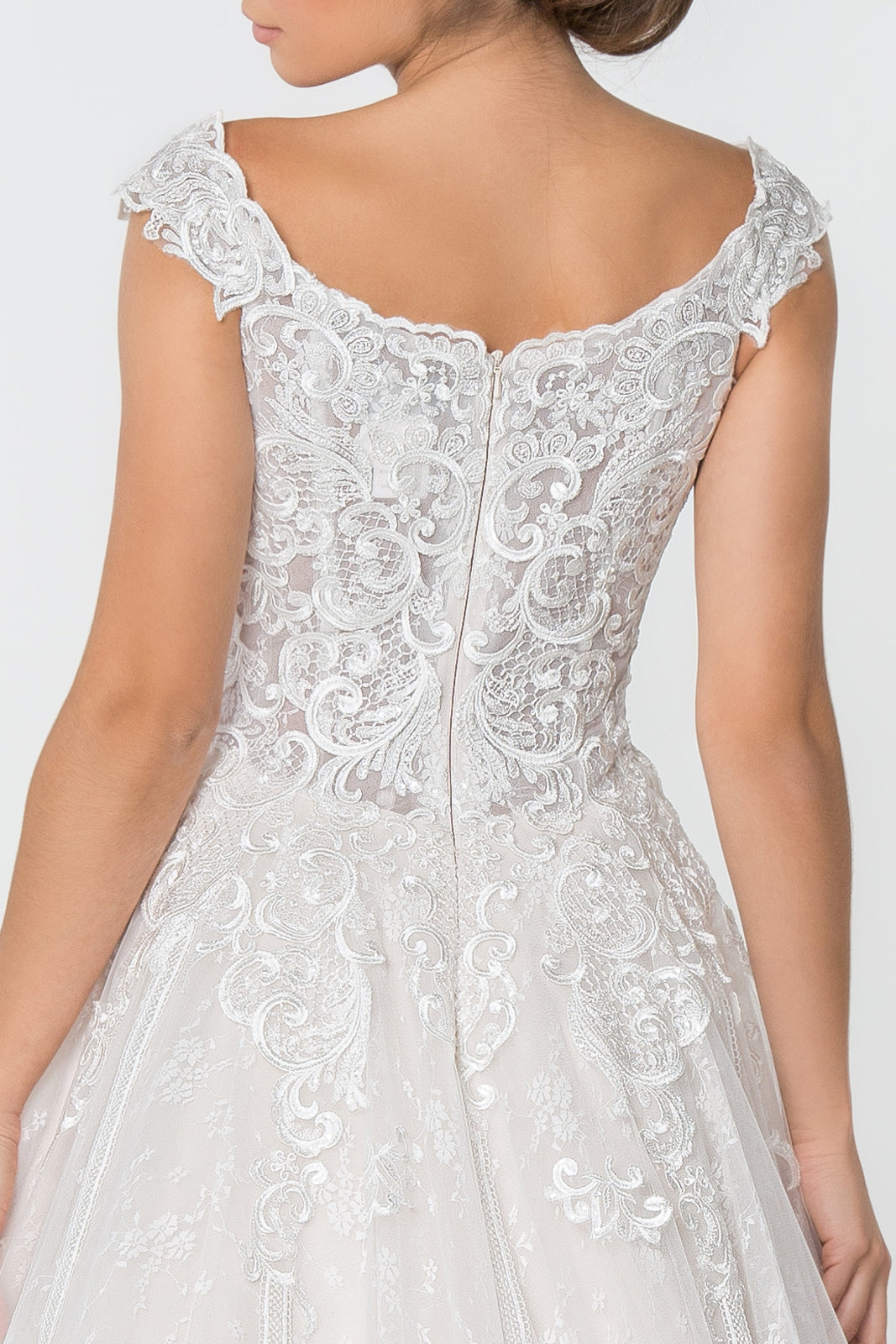 Lace Embellished Bodice A-Line Wedding Gown GLGL2823-WEDDING GOWNS-smcfashion.com