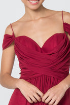 Chiffon Ruched Sweetheart Long Dress GLGL2824-BRIDESMAID-smcfashion.com