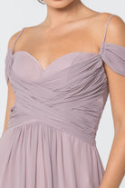 Chiffon Ruched Sweetheart Long Dress GLGL2824-BRIDESMAID-smcfashion.com