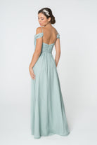 Chiffon Ruched Sweetheart Long Dress GLGL2824-BRIDESMAID-smcfashion.com
