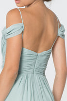 Chiffon Ruched Sweetheart Long Dress GLGL2824-BRIDESMAID-smcfashion.com