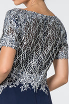 Lace Embellished Illusion V-Neck Long Dress GLGL2826-SPECIAL-smcfashion.com