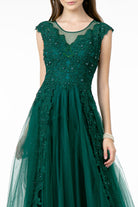Embroidered Mesh A-Line Long Dress Sheer Back GLGL2882-PROM-smcfashion.com