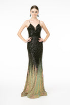 Illusion V-Neck Full Sequin Spaghetti Strap Long Dress GLGL2899-PROM-smcfashion.com