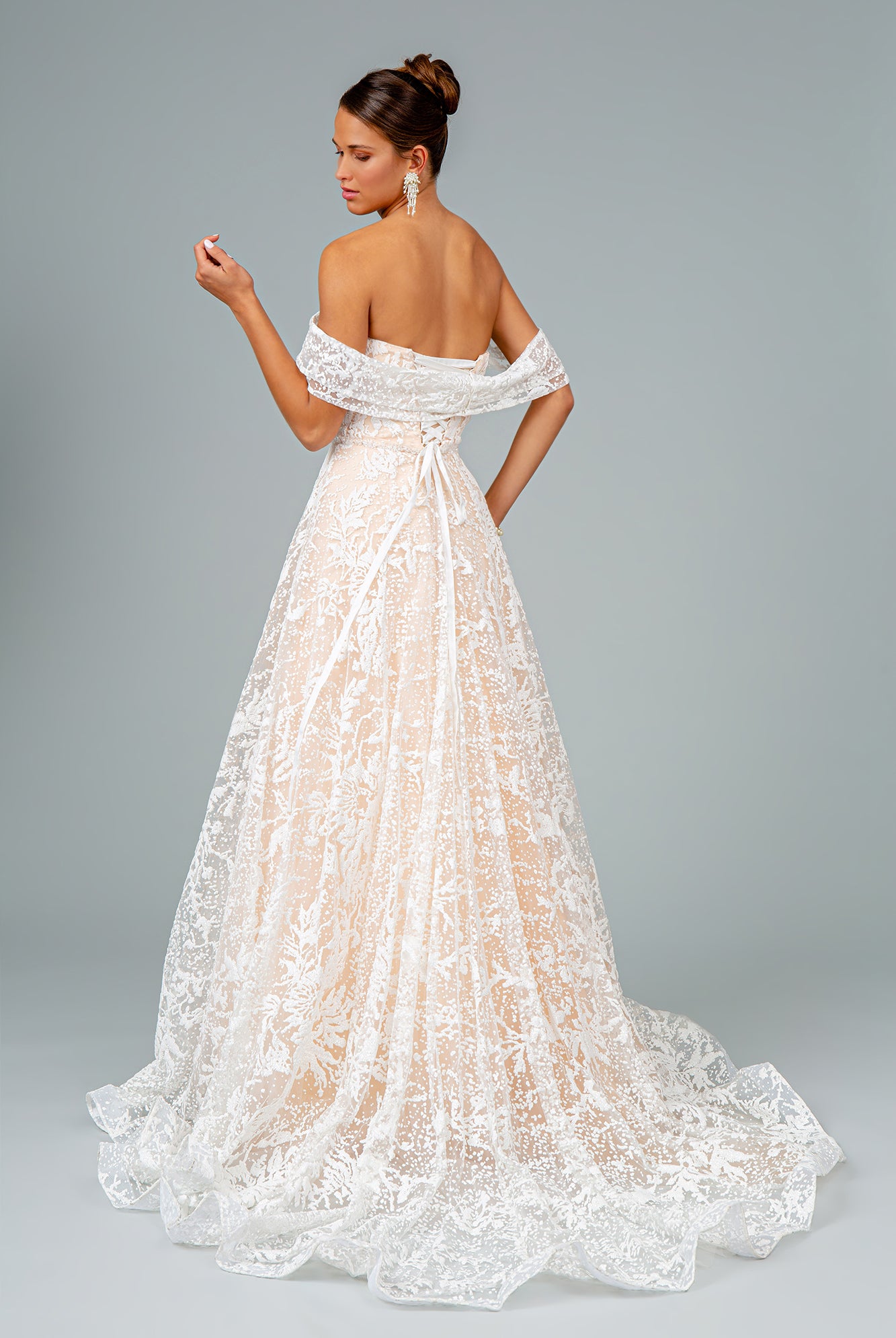 Glitter Mesh Sweetheart A-Line Long Dress GLGL2937-WEDDING GOWNS-smcfashion.com