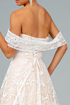 Glitter Mesh Sweetheart A-Line Long Dress GLGL2937-WEDDING GOWNS-smcfashion.com