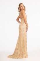 Glitter Embellished Mesh Mermaid Dress Jewel Embellishment and Detached Layer GLGL3004-PROM-smcfashion.com
