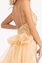 Glitter Embellished Mesh Mermaid Dress Jewel Embellishment and Detached Layer GLGL3004-PROM-smcfashion.com