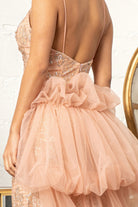 Glitter Embellished Mesh Mermaid Dress Jewel Embellishment and Detached Layer GLGL3004-PROM-smcfashion.com