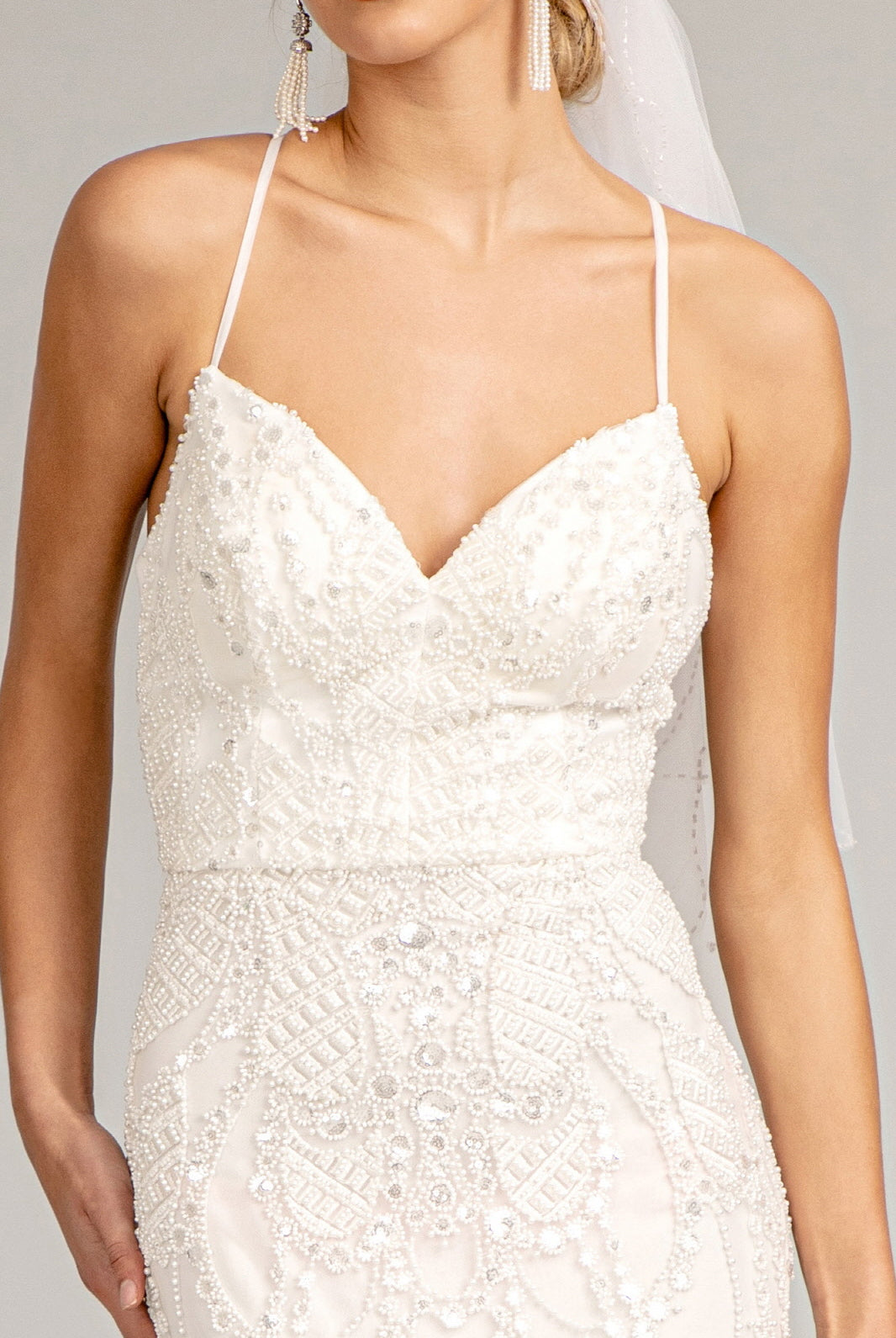 Sweetheart Embroidered Mermaid Wedding Gown Open Back Laced Up GLGL3009-WEDDING GOWNS-smcfashion.com
