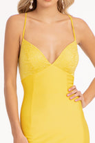 Beads Embellished Jersey Mermaid Dress Strap Lace-up Back GLGL3035-PROM-smcfashion.com