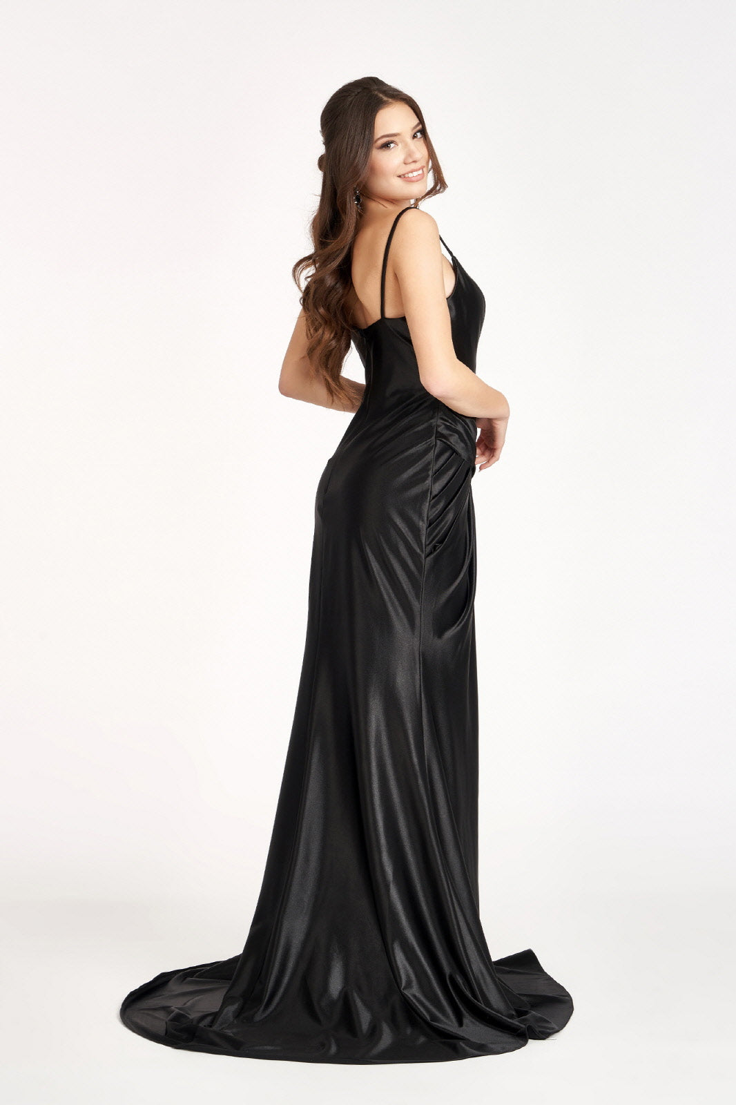 Sweetheart Satin Mermaid Dress Open Back and Side Gathered Waistline GLGL3044-PROM-smcfashion.com