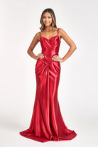 Sweetheart Satin Mermaid Dress Open Back and Side Gathered Waistline GLGL3044-PROM-smcfashion.com