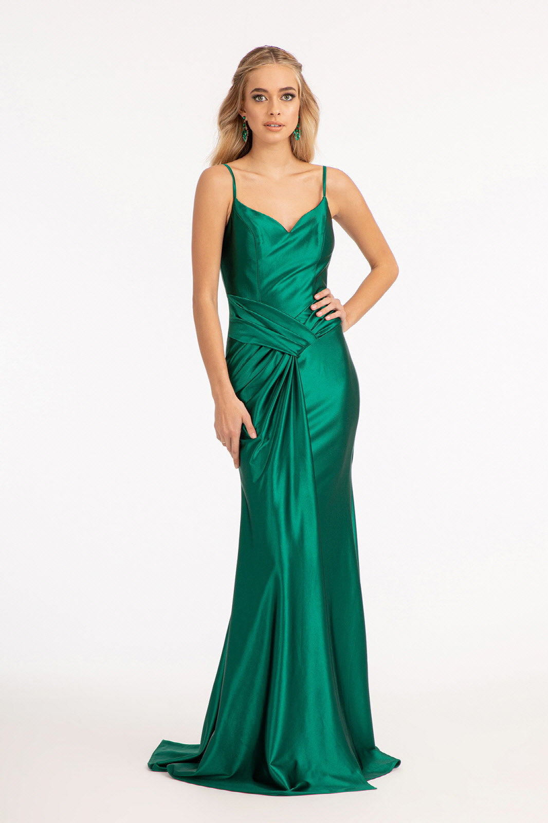 Sweetheart Satin Mermaid Dress Open Back and Side Gathered Waistline GLGL3044-PROM-smcfashion.com