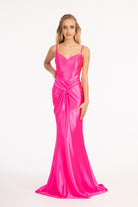 Sweetheart Satin Mermaid Dress Open Back and Side Gathered Waistline GLGL3044-PROM-smcfashion.com