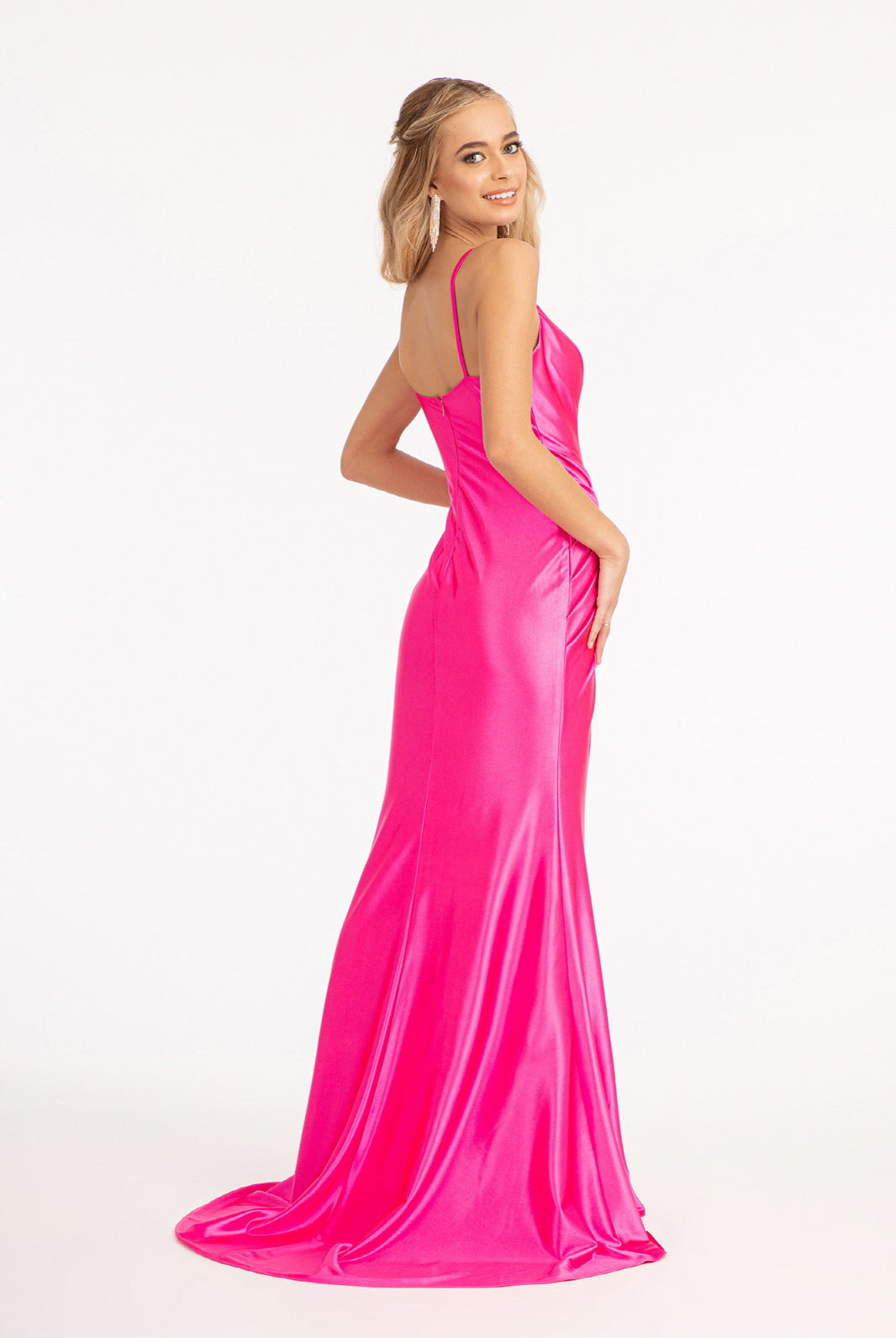 Sweetheart Satin Mermaid Dress Open Back and Side Gathered Waistline GLGL3044-PROM-smcfashion.com