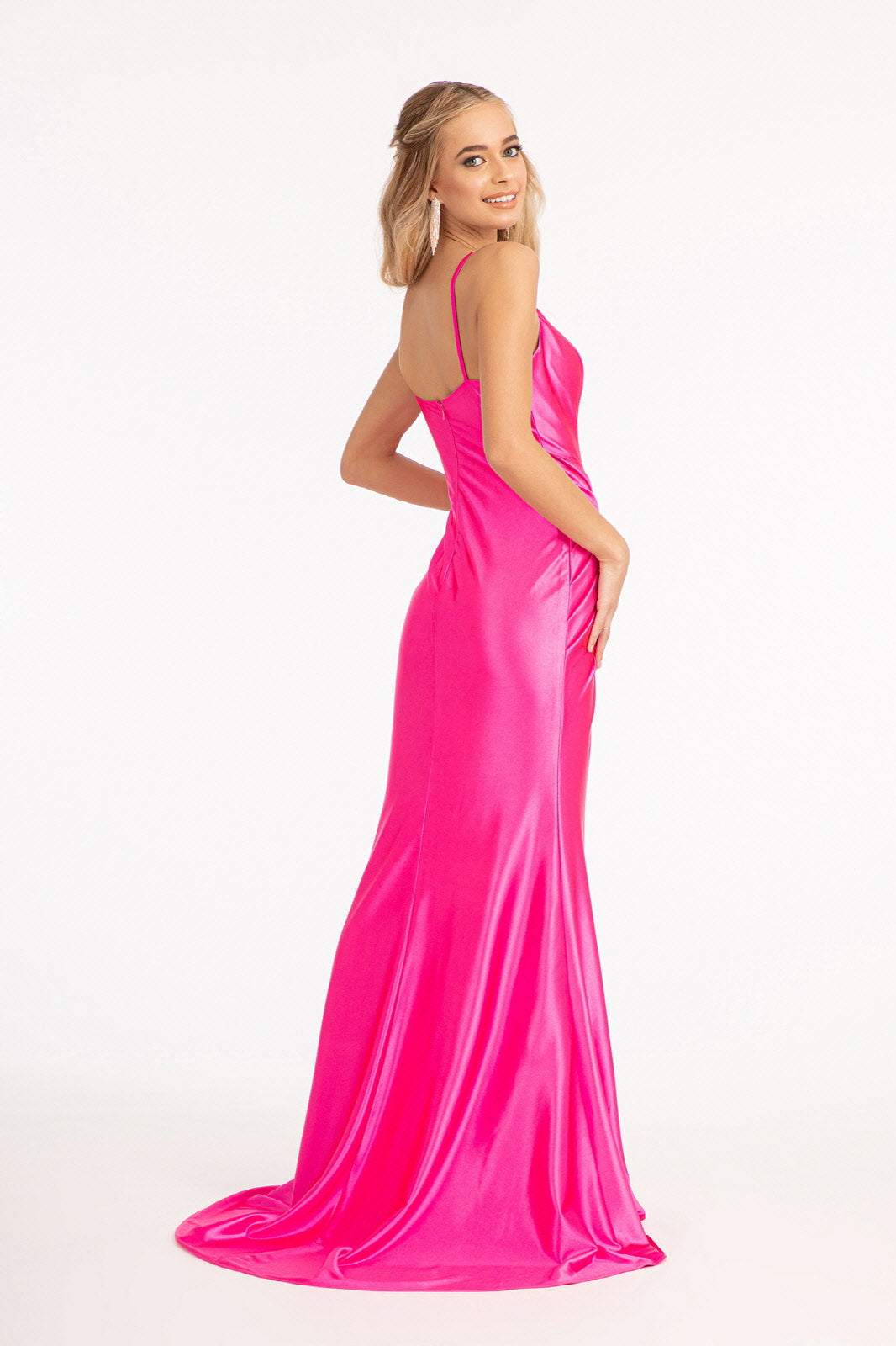 Sweetheart Satin Mermaid Dress Open Back and Side Gathered Waistline GLGL3044-PROM-smcfashion.com