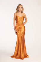 Sweetheart Satin Mermaid Dress Open Back and Side Gathered Waistline GLGL3044-PROM-smcfashion.com