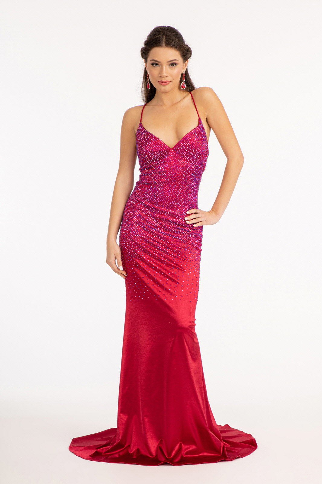 Sweetheart Beads Embellished Satin Mermaid Dress GLGL3045-PROM-smcfashion.com