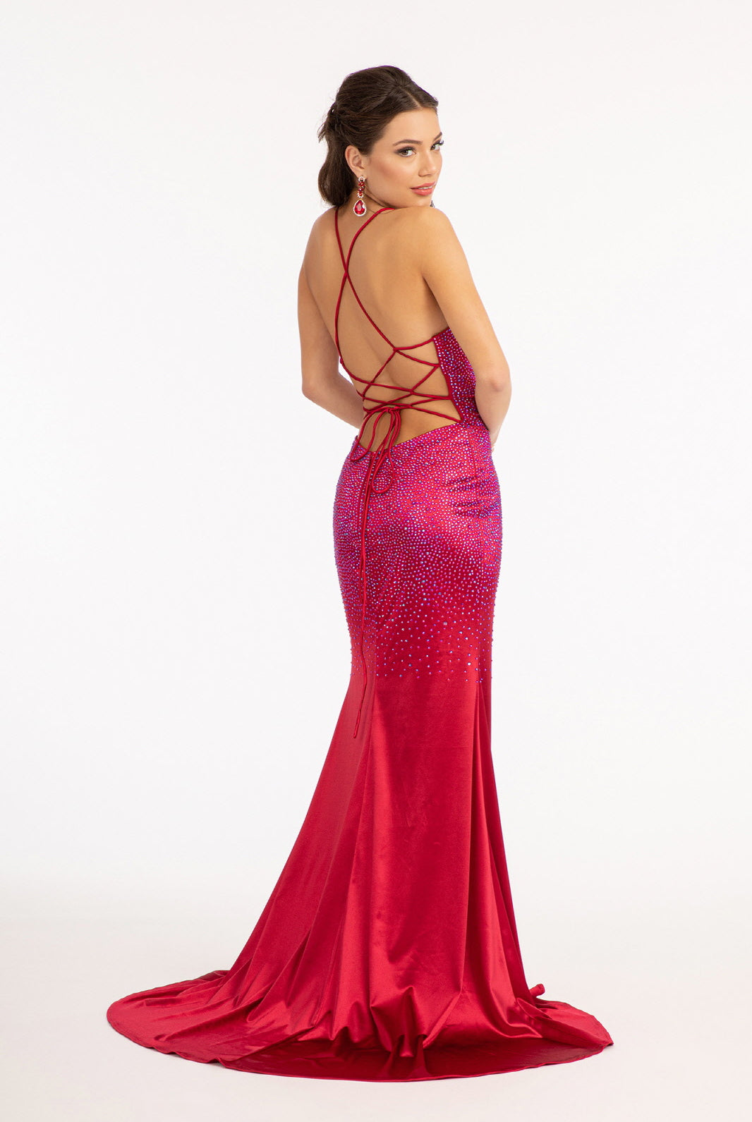 Sweetheart Beads Embellished Satin Mermaid Dress GLGL3045-PROM-smcfashion.com