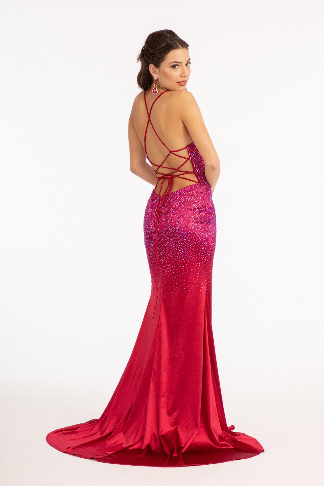 Sweetheart Beads Embellished Satin Mermaid Dress GLGL3045-PROM-smcfashion.com