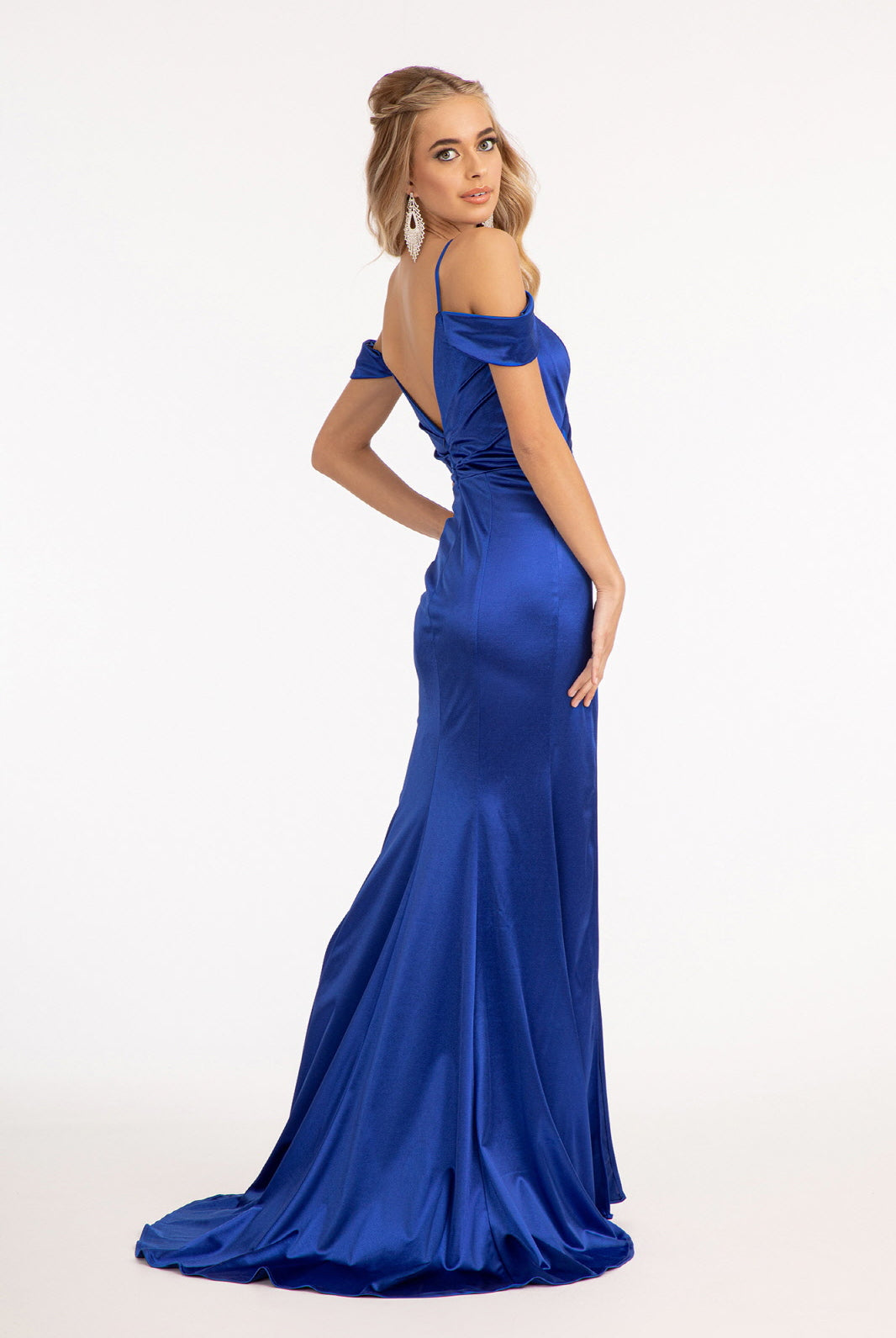Sweetheart Satin Mermaid Dress Pleated Waist and Slit GLGL3060-PROM-smcfashion.com