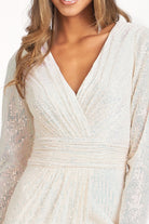Gathered Waist Sequin Embellished Mermaid Dress Long Sleeves GLGL3063-PROM-smcfashion.com