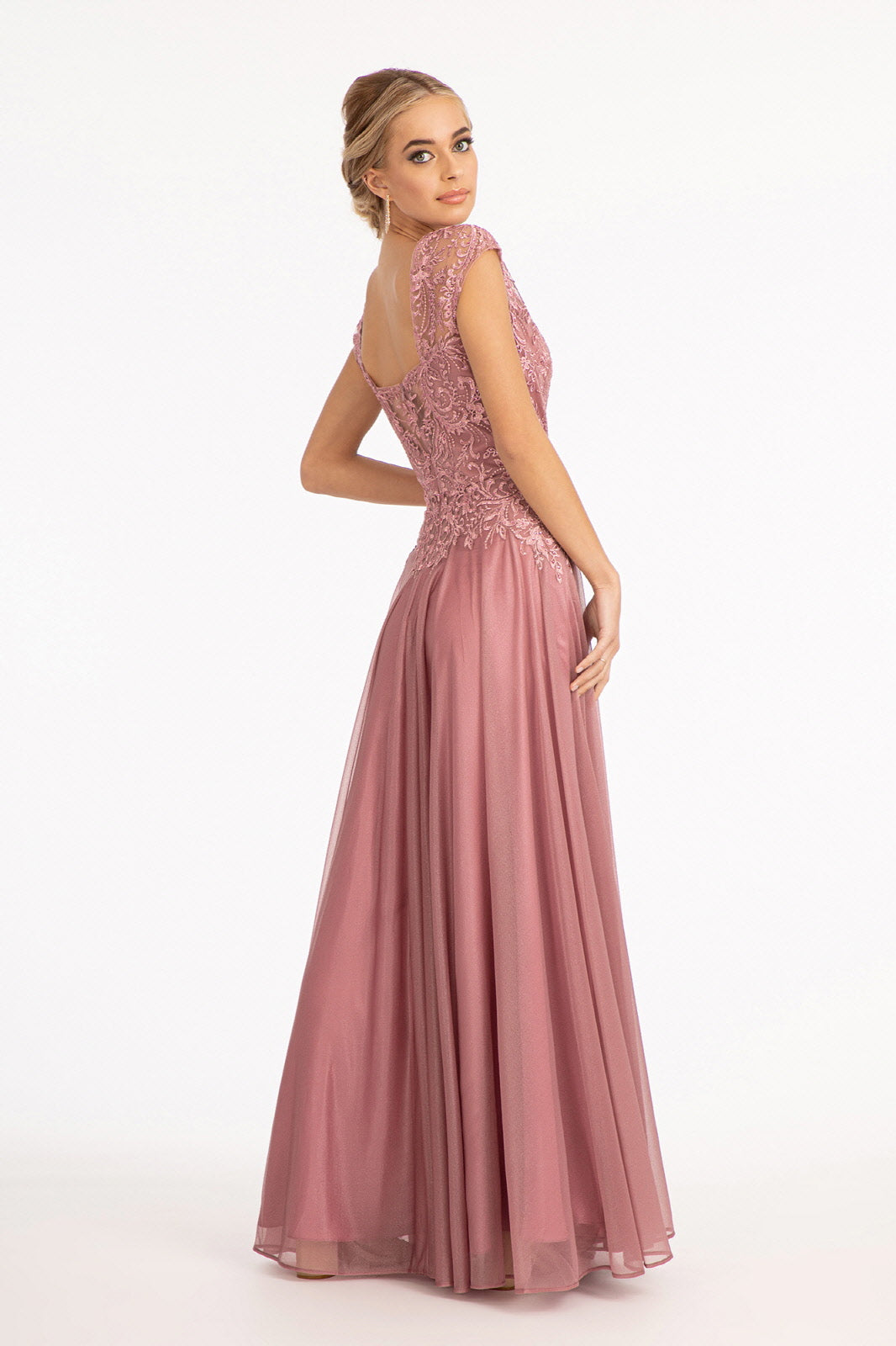 Beads Embellished Embroidered A-line Dress Scoop-Neck GLGL3068-PROM-smcfashion.com