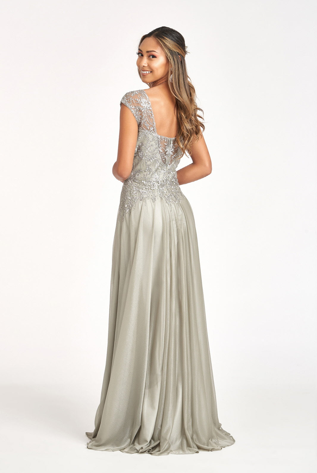 Beads Embellished Embroidered A-line Dress Scoop-Neck GLGL3068-PROM-smcfashion.com