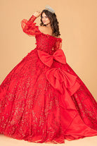 Mesh Long Sleeves Quinceanera Dress Detachable Ribbon and Mini Bag GLGL3071-QUINCEANERA-smcfashion.com