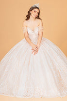 Jewel Mesh Quinceanera Dress Mini Bag and Separate Long Sleeves GLGL3073-QUINCEANERA-smcfashion.com