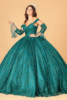 Jewel Mesh Quinceanera Dress Mini Bag and Separate Long Sleeves GLGL3073-QUINCEANERA-smcfashion.com