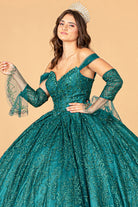 Jewel Mesh Quinceanera Dress Mini Bag and Separate Long Sleeves GLGL3073-QUINCEANERA-smcfashion.com