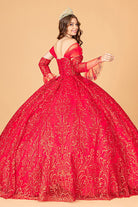 Jewel Mesh Quinceanera Dress Mini Bag and Separate Long Sleeves GLGL3073-QUINCEANERA-smcfashion.com