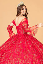 Jewel Mesh Quinceanera Dress Mini Bag and Separate Long Sleeves GLGL3073-QUINCEANERA-smcfashion.com