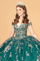Embroidered Off Shoulder Mesh Quinceanera Dress Separate Long Sleeves GLGL3074-QUINCEANERA-smcfashion.com