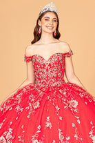 Embroidered Off Shoulder Mesh Quinceanera Dress Separate Long Sleeves GLGL3074-QUINCEANERA-smcfashion.com