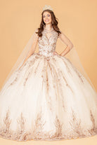 Sequin Glitter Embellished Quinceanera Dress Corset Back GLGL3076-QUINCEANERA-smcfashion.com