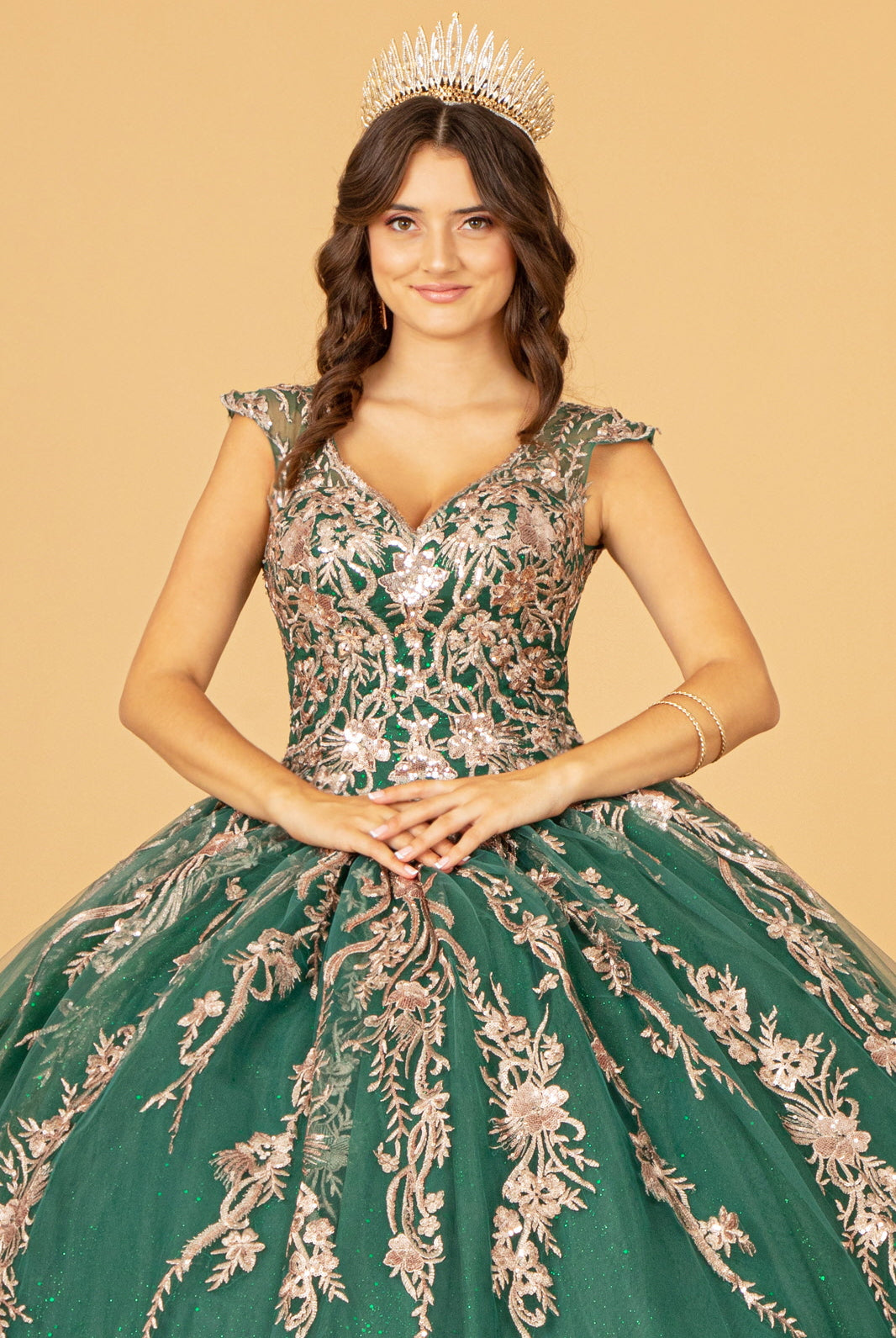 Sequin Glitter Embellished Quinceanera Dress Corset Back GLGL3076-QUINCEANERA-smcfashion.com