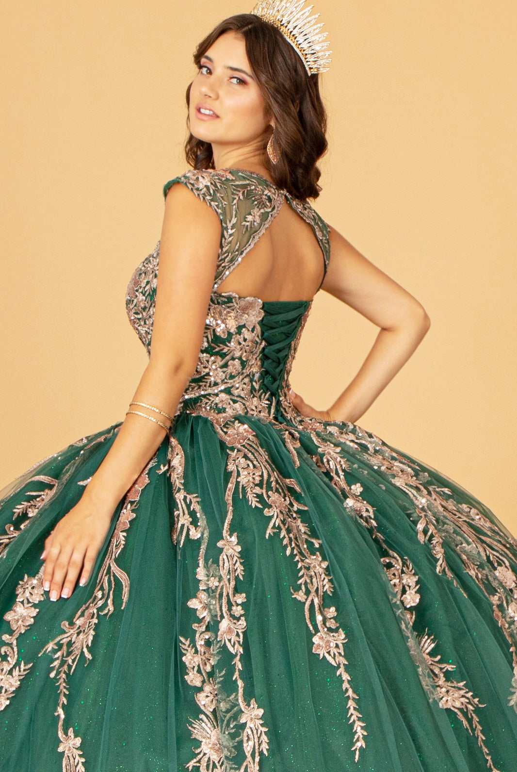 Sequin Glitter Embellished Quinceanera Dress Corset Back GLGL3076-QUINCEANERA-smcfashion.com