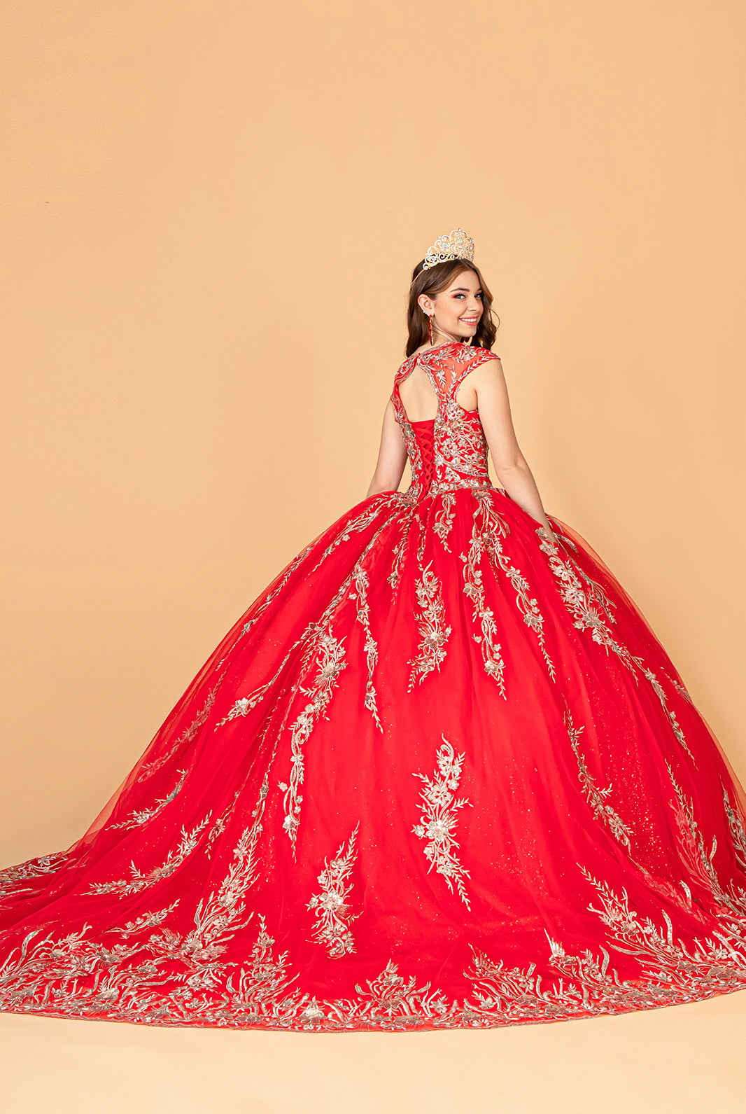 Sequin Glitter Embellished Quinceanera Dress Corset Back GLGL3076-QUINCEANERA-smcfashion.com
