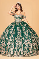 3D Butterfly Applique Sweetheart Quinceanera Dress Corset Back GLGL3077-QUINCEANERA-smcfashion.com