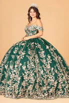 3D Butterfly Applique Sweetheart Quinceanera Dress Corset Back GLGL3077-QUINCEANERA-smcfashion.com