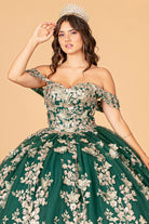3D Butterfly Applique Sweetheart Quinceanera Dress Corset Back GLGL3077-QUINCEANERA-smcfashion.com
