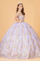 3D Butterfly Applique Sweetheart Quinceanera Dress Corset Back GLGL3077-QUINCEANERA-smcfashion.com