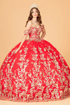 3D Butterfly Applique Sweetheart Quinceanera Dress Corset Back GLGL3077-QUINCEANERA-smcfashion.com