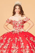 3D Butterfly Applique Sweetheart Quinceanera Dress Corset Back GLGL3077-QUINCEANERA-smcfashion.com