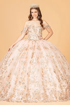 3D Butterfly Applique Sweetheart Quinceanera Dress Corset Back GLGL3077-QUINCEANERA-smcfashion.com