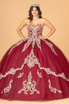 Glitter Jewel Embellished Quinceanera Gown Long Mesh Cape GLGL3078-QUINCEANERA-smcfashion.com