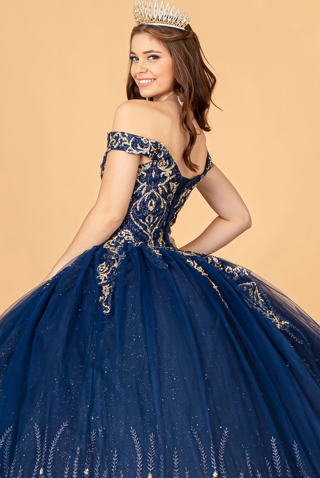 Glitter Mesh Quinceanera Dress Sequin and Beads GLGL3079-QUINCEANERA-smcfashion.com